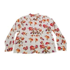 C.J. Banks Jacket Women Beige Floral Size X 14W